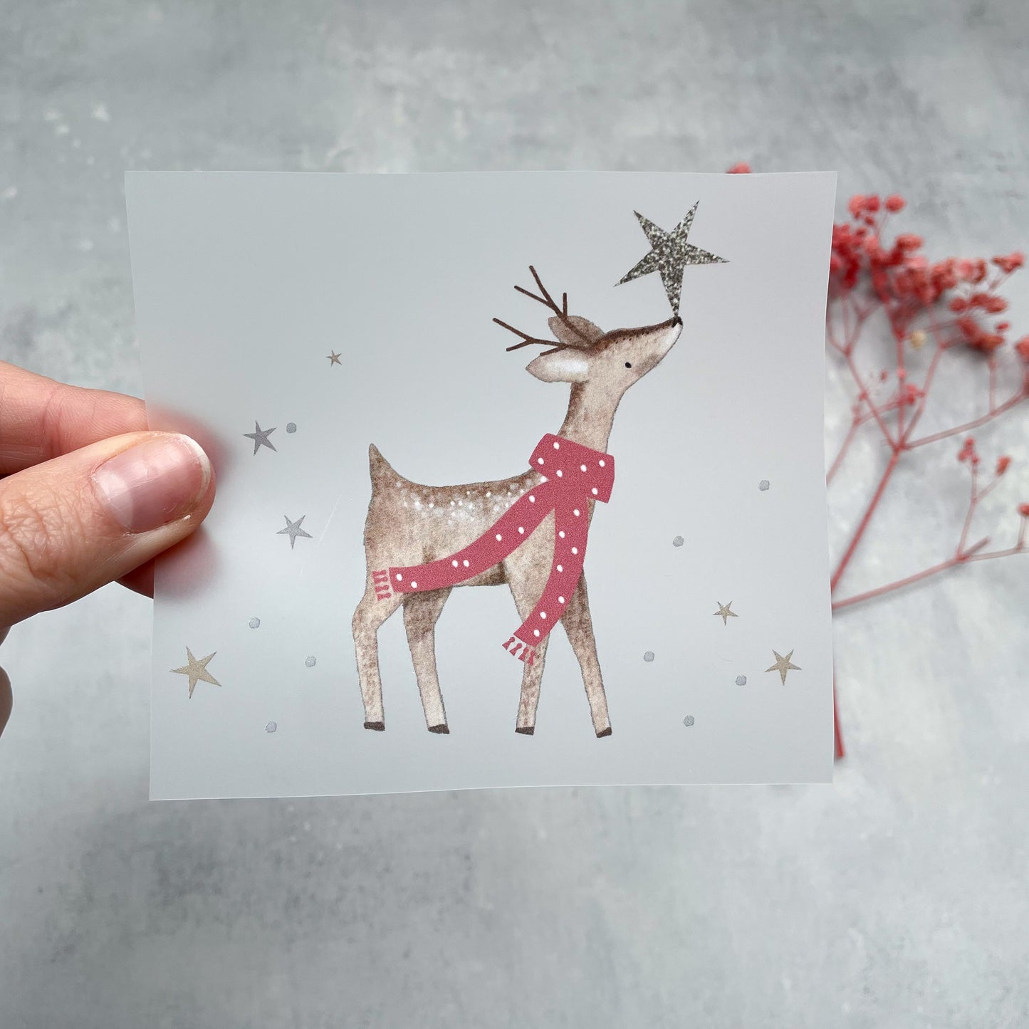 Bügelbild Christmas Deer Stern - Eigenproduktion