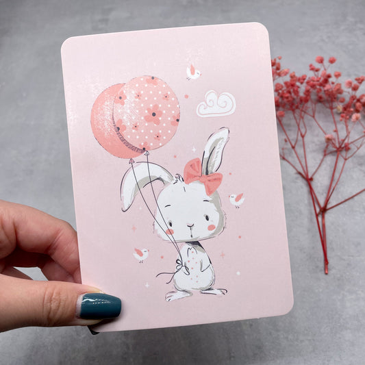 Postkarte Kleines Häschen rosa